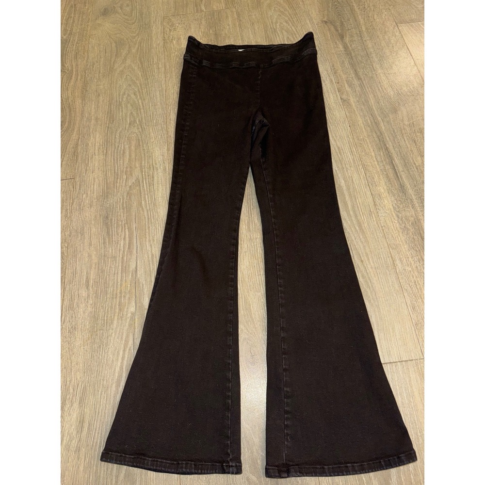 FRAME The Jet Set Flare Jeans Black High Rise Pull On Stretch Pants Size 2